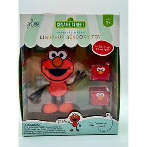 Glo Pals Sesame Street Elmo Light-Up Sensory Water Bath Toy Red New in Box